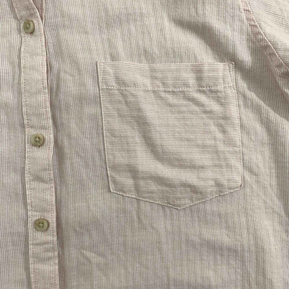 Abercrombie & Fitch Top Button Up Boyfriend Size XL Long Sleeve Pink Soft Cotton - Picture 3 of 16